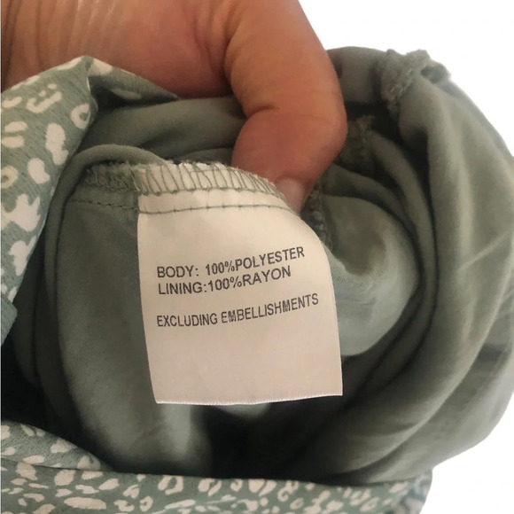 Princess Polly Sage Green Leopard Mini party Dress coquette girl girlhoodcore - Picture 13 of 15